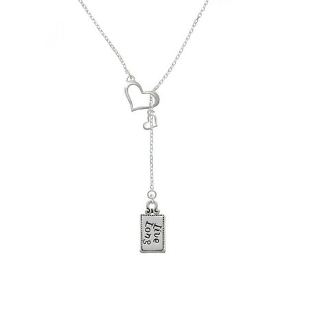 Long Lariat - Silvertone Live Long - In My Heart Lariat Necklace