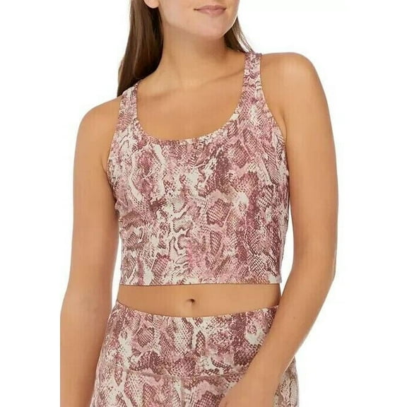 CALVIN KLEIN PERFORMANCE Printed Racerback Cropped Tank Top Pink Size XXL $50