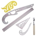 thumbnail image 1 of TIELUTT Sewing Ruler Set French Clear Ruler for Pattern Maker DIY Clothing Dress Making Sewing Rulers Angles90 Straps Welding Angle Skill Table Saw Insert Leveling System 1/32 Fencing Bracket, 1 of 3
