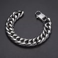 thumbnail image 3 of Heavy Men Bracelet Chain 316L Stainless Steel Curb Cuban Rombo link Bangle 7-11", 3 of 5