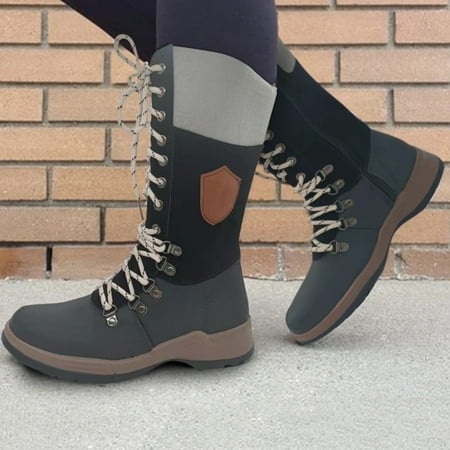 

ERTUTUYI Boots For Women Snow Boots Durable Outdoor Thermal Winter Mid Calf Boots Knight Boots Black 41