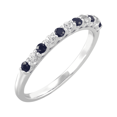 thumbnail image 2 of Women's Welry Natural Blue Sapphire & White Sapphire Band Ring in 10kt White Gold, 2 of 4