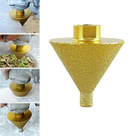 

HDGSKBUA Diamond Beveling Chamfer Bit for Angle Grinders 38mm/50mm Diamond Countersink Countersink Drill Bit for Shaping Enlarging Cleaning Existing Holes of Granite Marble PorcelainA18438