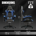 thumbnail image 3 of Bigzzia Gaming Chair, Ergonomic Computer Chair with Lumbar Support and Headrest, Blue, 3 of 9