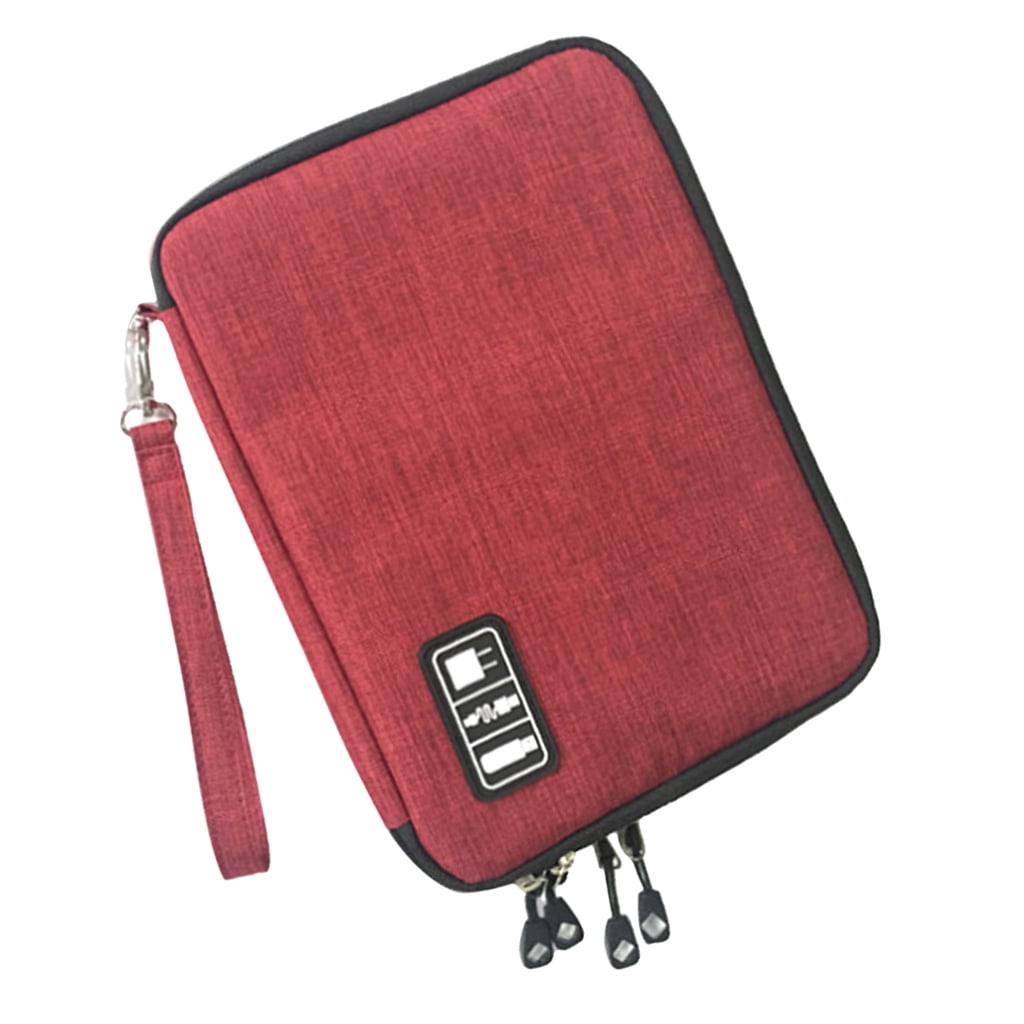 Universal Double Layer Cables Case for USB Cable, C,,Earphone,Flash