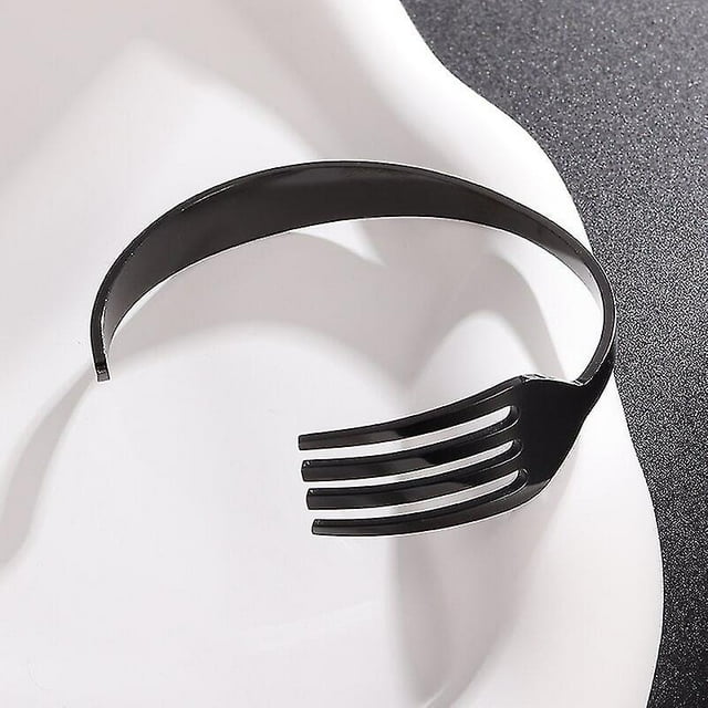 Fashion Design Stainless Steel Curved Tableware Fork Open Bracelet for Men and Women, Personality Charm Hip Hop Casual Jewelry Gift