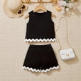 thumbnail image 3 of Yiyuu Girls Summer Outfits Casual Beach Lace Tank Top and Shorts Set, 2-Piece, Sizes 11-12, 3 of 3