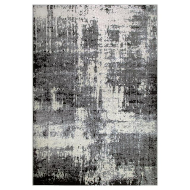 596361 Allerick Vintage Monochromatic Abstract Gray Area Rug Rectangle 3'9"x5'9"