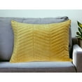 thumbnail image 2 of Yellow Quilted Velvet Zig Zag Decorative Lumbar Pillow, 2 of 5