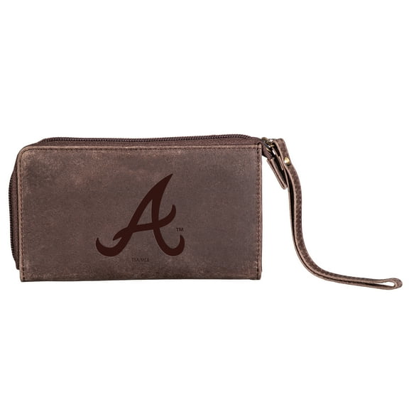 Brown Atlanta Braves Cell Phone Wristlet Wallet