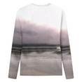 thumbnail image 5 of Pompotops Chemises pour Femmes Col Rond Imprimé Manches Longues Hauts Blouse Régulière Imprimée Liquidation, 5 of 5