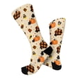 thumbnail image 7 of Halloween Lantern Pumpkin Print Socks, All Over Pumpkin Print Mid Calf Socks, Classic Novelty Socks for Halloween Celebration and Daily Outfit Beige, 7 of 7