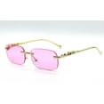 thumbnail image 3 of Men Sunglasses Rimless Hip Hop Shades Square Retro Pink Gold, 3 of 4