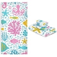 thumbnail image 7 of Dreamtimes Sea Life Bath Towel Set of 3, Absorbent Soft Bathroom Towel with Hand Towel & Washcloth for Hotel, Beach, Gym and Spa, 7 of 7