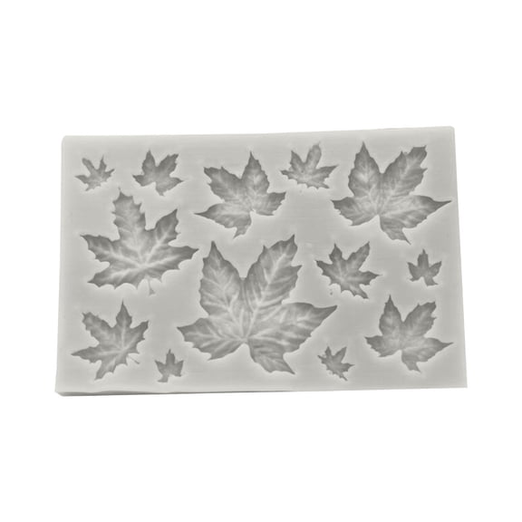 Vikakiooze Leaf Silicone Mold,Leaf Shape Resin Mold for Fall Harvest Thanksgiving Halloween DIY Leaf Decor,Maple Leaf Fondant Mold for Cupcake Chocolate Candy