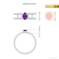 thumbnail image 4 of ANGARA Natural Oval Amethyst Parallel Split Shank Ring with Accents in 14K White Gold for Women (Size-6x4mm) | February Birthstone, Anniversary, Jewelry Gift for Women | Natural Amethyst Ring, 4 of 9
