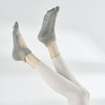 thumbnail image 2 of Womens Low Cut Toe Socks with Grips Cotton Five Finger Athletic Running Socks Lightweight Breathable Wicking Socks Gray, 2 of 4