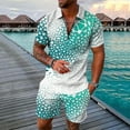 thumbnail image 5 of Vedolay Suits For Men,Mens Hawaiian Sets Casual Short Sleeve Button Down Shirts Summer Outfits(Green,XXL), 5 of 5