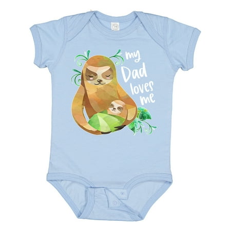 

Inktastic My Dad Loves Me Cute Sloth and Baby Gift Baby Boy or Baby Girl Bodysuit