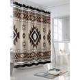 thumbnail image 3 of Fsddascl Brown Aztec Shower Curtain Set - 72" x 78" Washable Bathtub Curtain with 12 Hooks, Boho Southwest Ethnic Neutral Motifs Waterproof Fabric Stall Shower Curtains for Bathroom/Bathtub Décor, 3 of 6