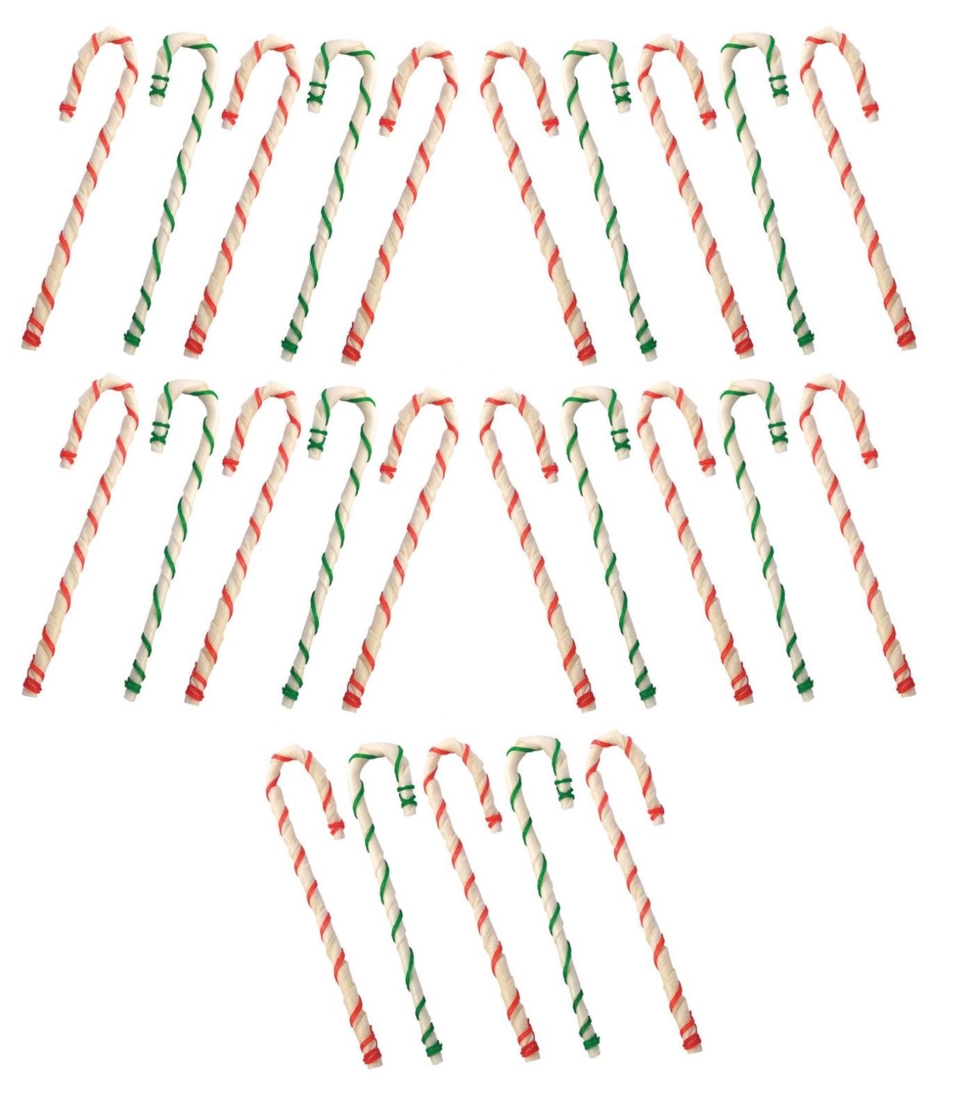 8" Holiday Rawhide Candy Cane Beef Chews Dog Treats Gifts Red Green