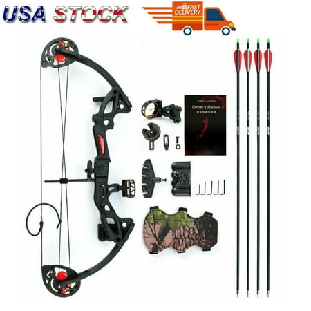 15-29 Lbs Compound Bow Archery for Youth Beginner Right Handed 260 fps 19"-28"