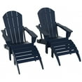 thumbnail image 5 of Polytrends  Laguna Hdpe All Weather Outdoor Patio Foldable Adirondack Chairs With Ottomans (5-Piece Set) Navy Blue, 5 of 5