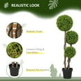 thumbnail image 3 of HOMCOM 45.3" Artificial Plant for Home Decor Indoor & Outdoor Fake Plant Artificial Tree in Pot, Ball Boxwood Topiary Tree, Light Green, 3 of 9
