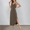 thumbnail image 5 of DHFJKG Sleeveless Beach Dress Women Loose Fit Summer Comfortable Flowy Long Dress Adjustable Straps Curved Hem Scoop Neck Stylish Dresses, 5 of 9