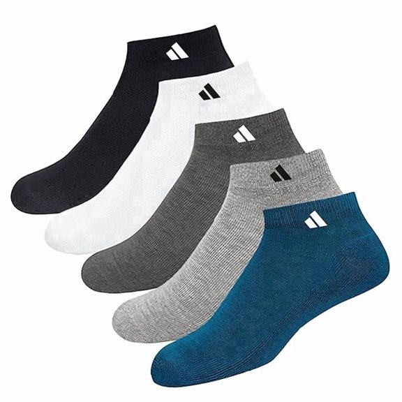 Unisex Cotton Ankle Length Socks for Men & Women, Solid Colors, Soft Breathable, Pack of 5 Pairs