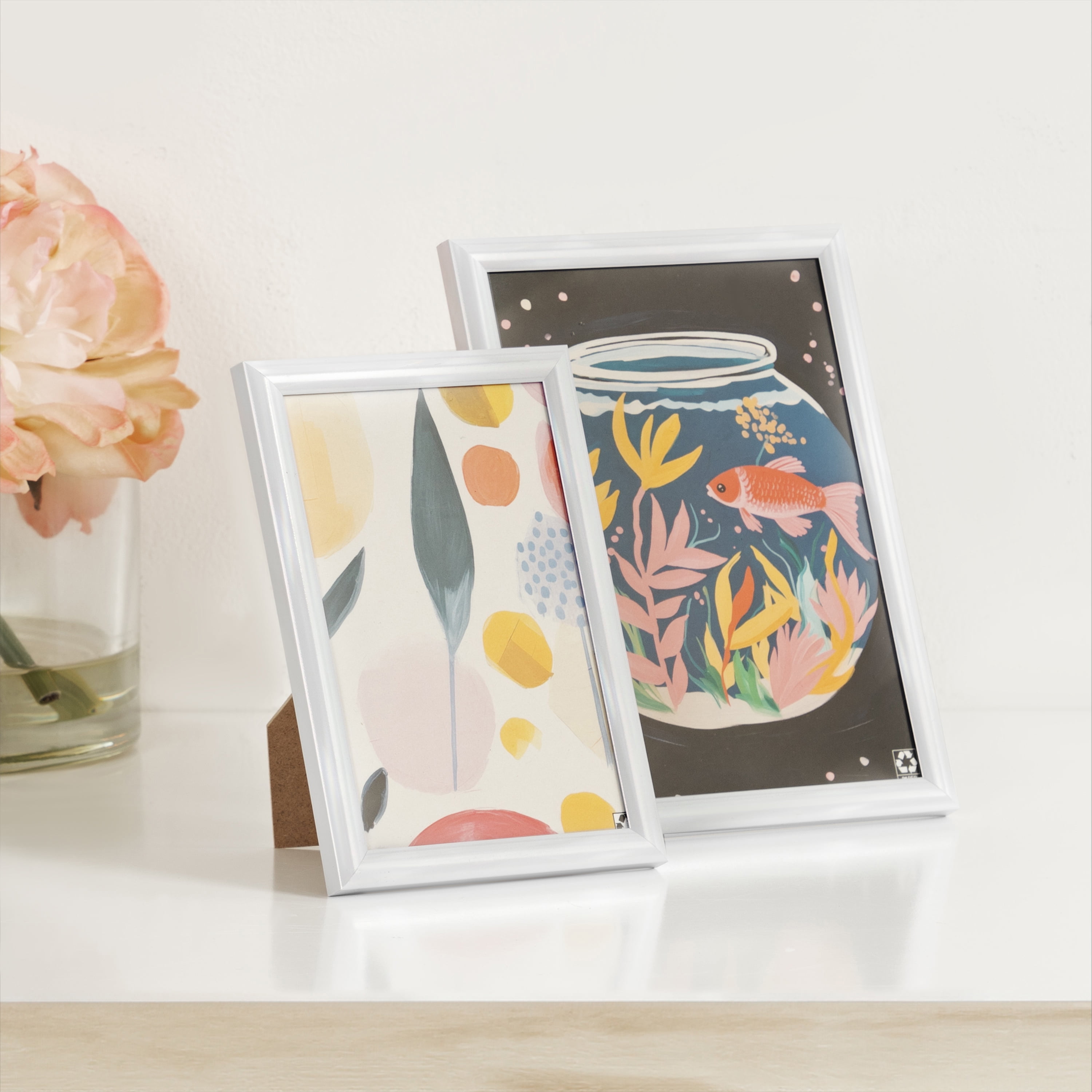(3 pack) DesignOvation 4x6 Linear Iridescent Decorative Tabletop Picture Frame