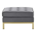 thumbnail image 3 of Loft Gold Stainless Steel Leg Performance Velvet Ottoman,Gold Gray, 3 of 4