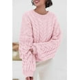 thumbnail image 3 of PRETTYGARDEN Womens Sweaters Fall Cable Knit Long Sleeve Crewneck Oversized Sweater Chunky Pullover Loose Outfits, 3 of 7