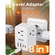 thumbnail image 3 of Adaptador de Viaje LENCENT Negro con 4 Salidas CA y 4 Puertos USB para Europa, 3 of 7