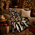 thumbnail image 3 of Woodland Mushroom Snail Scene Fern Leaf Charm, Cozy Friendship Quote Scene, Warm Flannel Blanket for Living Room and Reading Nook, Art Lovers Friendship Gift, Artistic Home Decor, 3 of 9