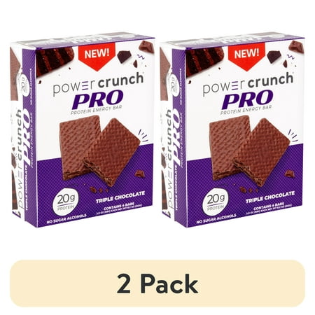 (2 pack) Power Crunch PRO High DH Hydrolyzed Whey Protein Bar, Triple Chocolate, 8.2 oz, 4 count
