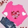 thumbnail image 6 of Dgankt Valentine's Day Shirts for Women Heart-Printed Crewneck Long Sleeve Shirts Casual Sweatshirt,Sizes XS-XL, 6 of 9
