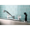 thumbnail image 3 of Kingston KB112 Americana Two-Handle 4-Hole 8" Centerset Kitchen Faucet with Side Sprayer in Polished Chrome, 3 of 6