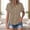 Khaki, variant on Rvasteizo Womens Tops Solid Short Sleeve Turn Down Collar Side Slit Pocket Button Front Light Breathable Summer Ladies Daily Casual Shirt