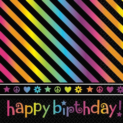 Neon Doodle Happy Birthday Lunch Napkins (16ct)