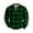 Dark Green, variant on Wutalume Men's Christmas Zip Up Sweatshirt with Plaid Print and Stand Collar, Vintage Style Pullover Tops, Loose Fit Long Sleeve for Casual and Sports Wear,Army Green L