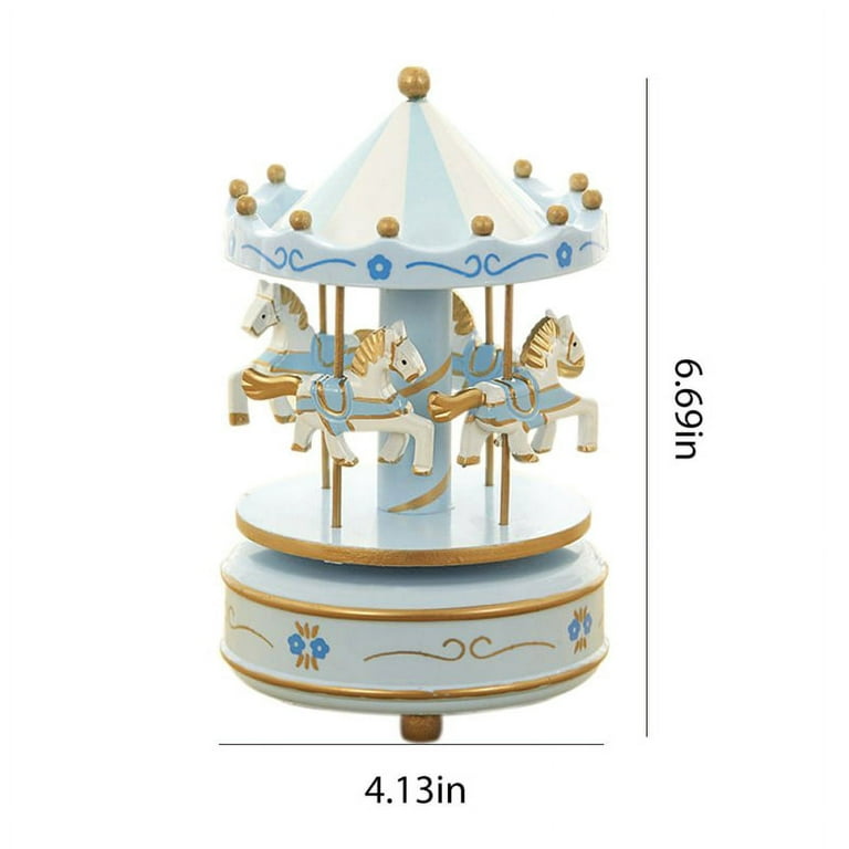 Carousel Music Box, 4-Horse Carousel Horse Music Box, Happy Carousel Music Box, 4-Horse Carousel Horse Music Box, Happy