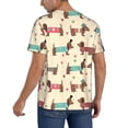thumbnail image 2 of Zufioo Dachshund Dog Puppy Print Men's Baseball Short Sleeve, Moisture Wicking Button-Down Hip Hop Tee-Medium, 2 of 7