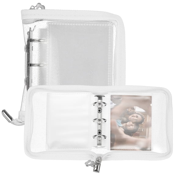 A7 Photocard Binder, Clear KPop Photocard Holder Binder Book, Korean Kpop Photo Card Album with 25 Pcs Inner (50 Card Slots), White