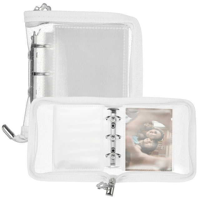 Álbum de Tarjetas Photocard A7, Libro de Portatarjetas KPop Transparente, Álbum de Tarjetas de Foto Kpop Coreano con 25 Pcs Internos (50 Ranuras para Tarjetas), Blanco
