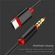 thumbnail image 1 of Adaptador de audio tipo C a 3,5 mm, tejido de nailon, audio auxiliar para coche, auriculares negros, 1 of 6