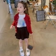 thumbnail image 2 of Bullpiano Summer Little Girls Casual Pleated Skirt Kids Elastic High Waist Scooter Mini Skirts 3-8T, 2 of 5