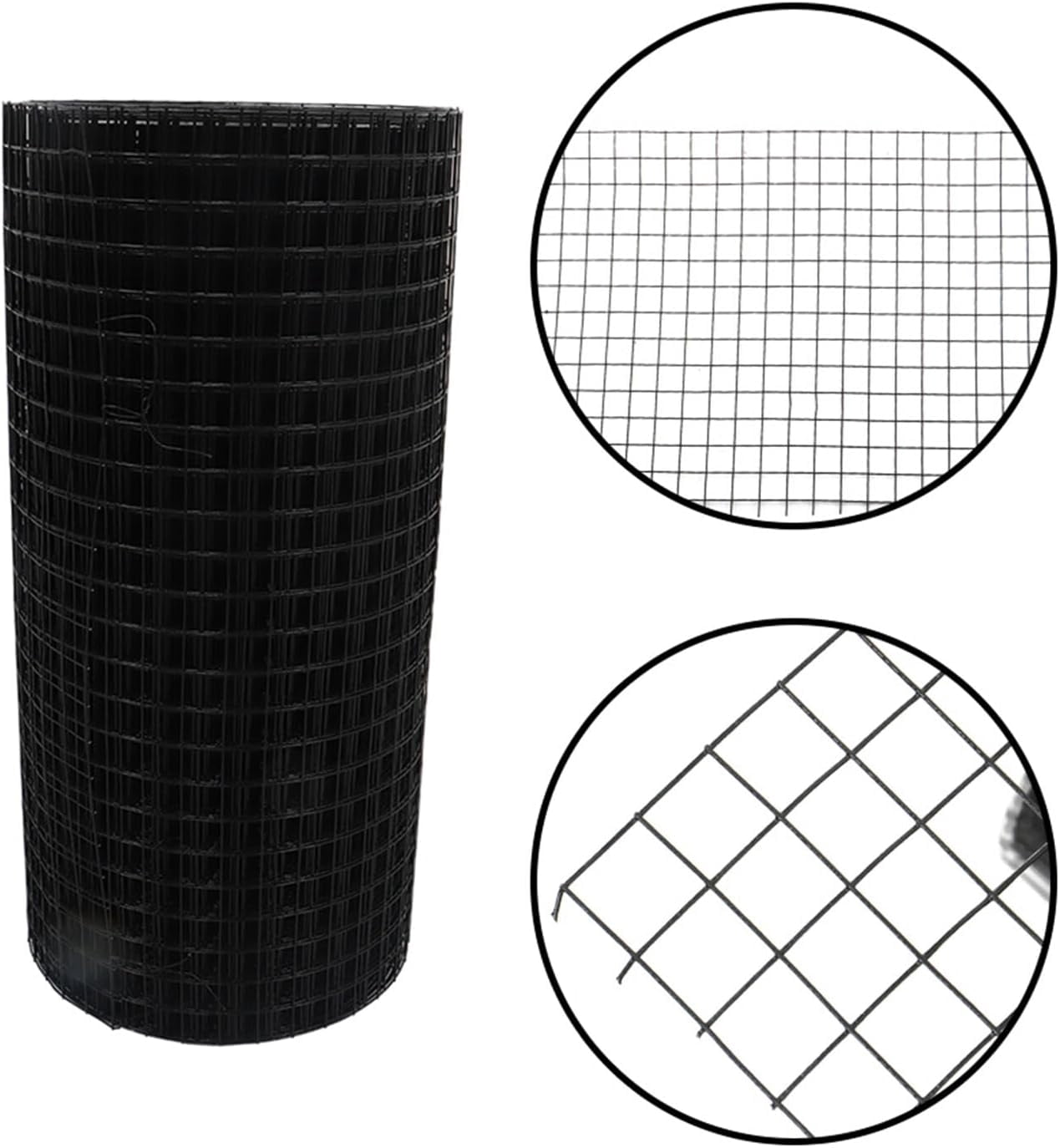 SHZAITOR 24 in x 100 ft Hardware Cloth, 1 in Chicken Wire Fence with Pliers and Glove for Chicken Coop Fences and Poultry Animal Netting (16 Gauge, Black)