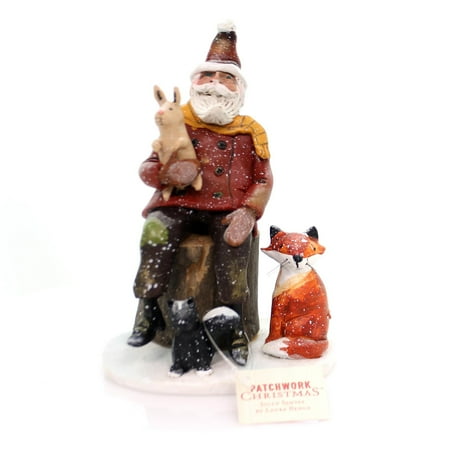 Christmas With Friends Christmas SANTA WITH WOODLAND FRIENDS Polyresin Patchwork Christmas 2020170513 ()