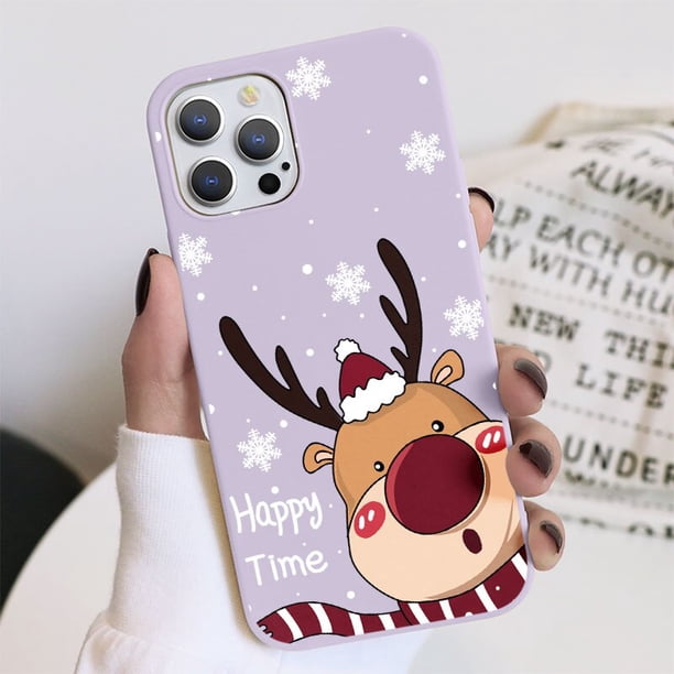 Regalo de Año Nuevo dibujos animados lindo Navidad Capa para iPhone 14 13 11 12 Mini Pro Max para iPhone 6 7 8 Plus X XR XS SE2 funda de Papá Noel Tan Jianjun unisex